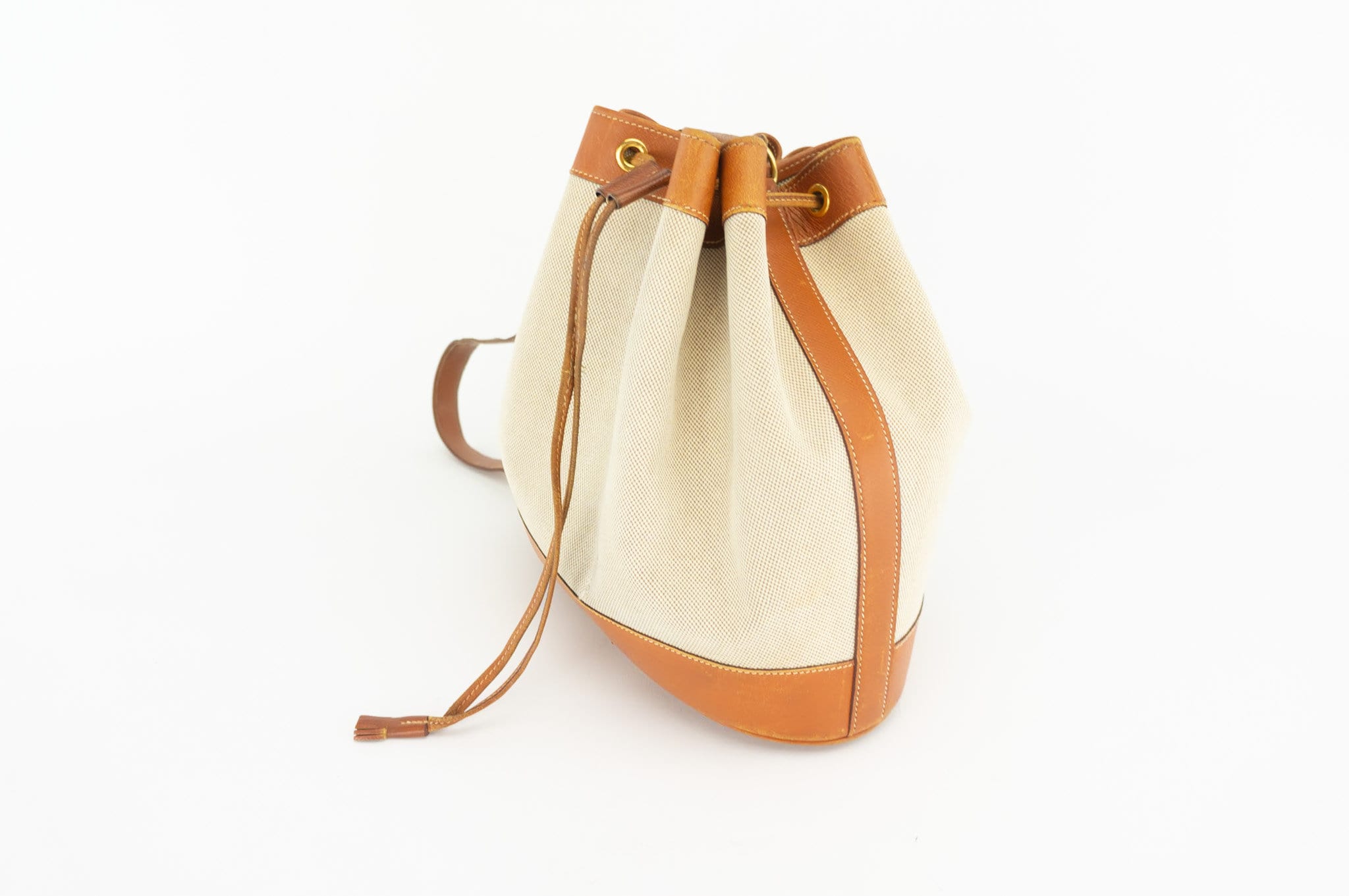 Vintage Hermes Market Shoulder Bag 1980s | Beige Canvas  display picture 3
