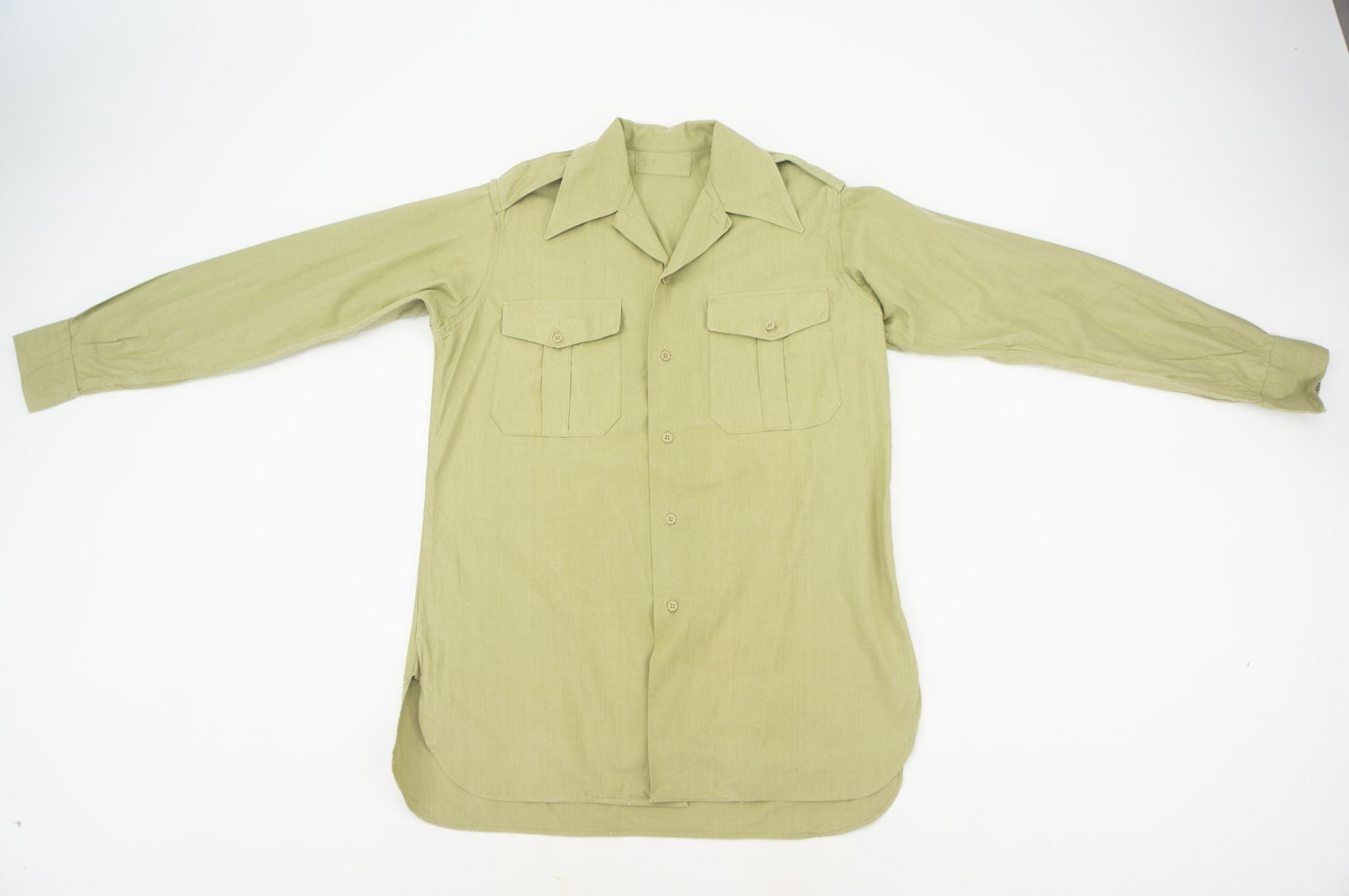 Vintage French Army Military Shirt 1950s | M47 Khaki Field