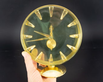 Jaeger Lecoultre Vintage Desk Clock 1960s | 8Day Movement Running | Gilt Brass Baguette Skeleton | Swiss