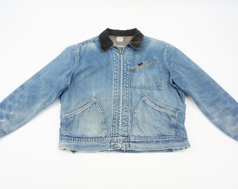50s〜60s LEE 191-LBワークジャケット 46タロン製ジッパー Lee 191-LB Vintage Denim Work Jacket 1960s | Indigo Chore Coat