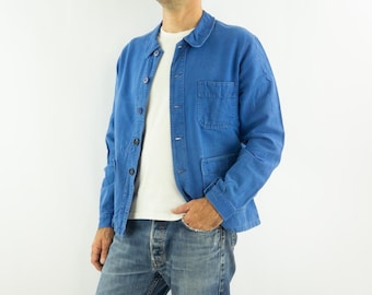 Vintage 1940s-50s French Chore Work Jacket | Blue Sanfor Workwear