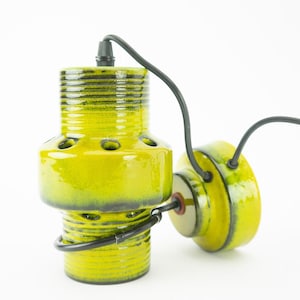 Vintage Ceramic Wall Light | 1970s | Mid Century Wall Lamp | Ceramic Yellow/Black | Direct or Indirect Lighting | Space Age Design