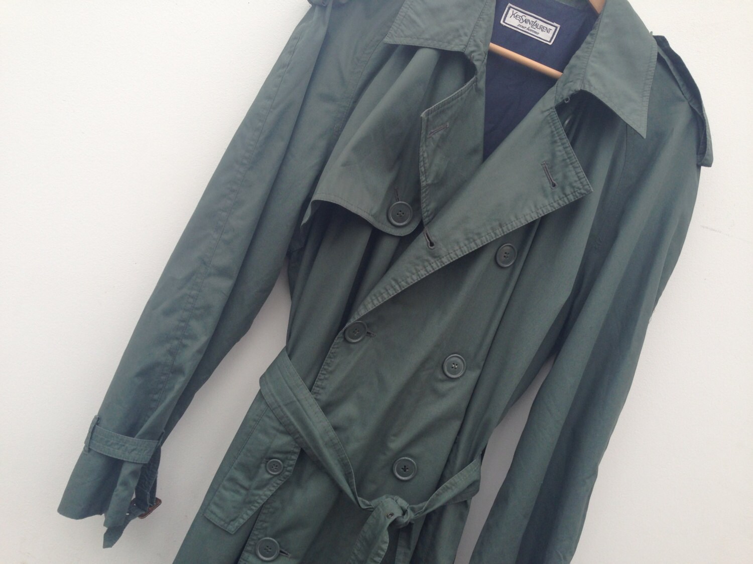 vintage イヴサンローラン トレンチコート ネイビー HOOKED