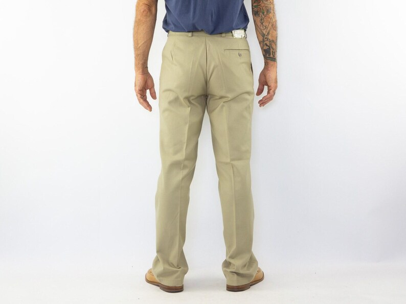 Vintage Pigeon Voyageur Work Pants 1950s | Beige Chino Cotton Workwear | NOS | France | M image 4