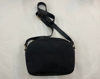 Longchamp Vintage Handbag 1980s Crossbody Bag in Black 