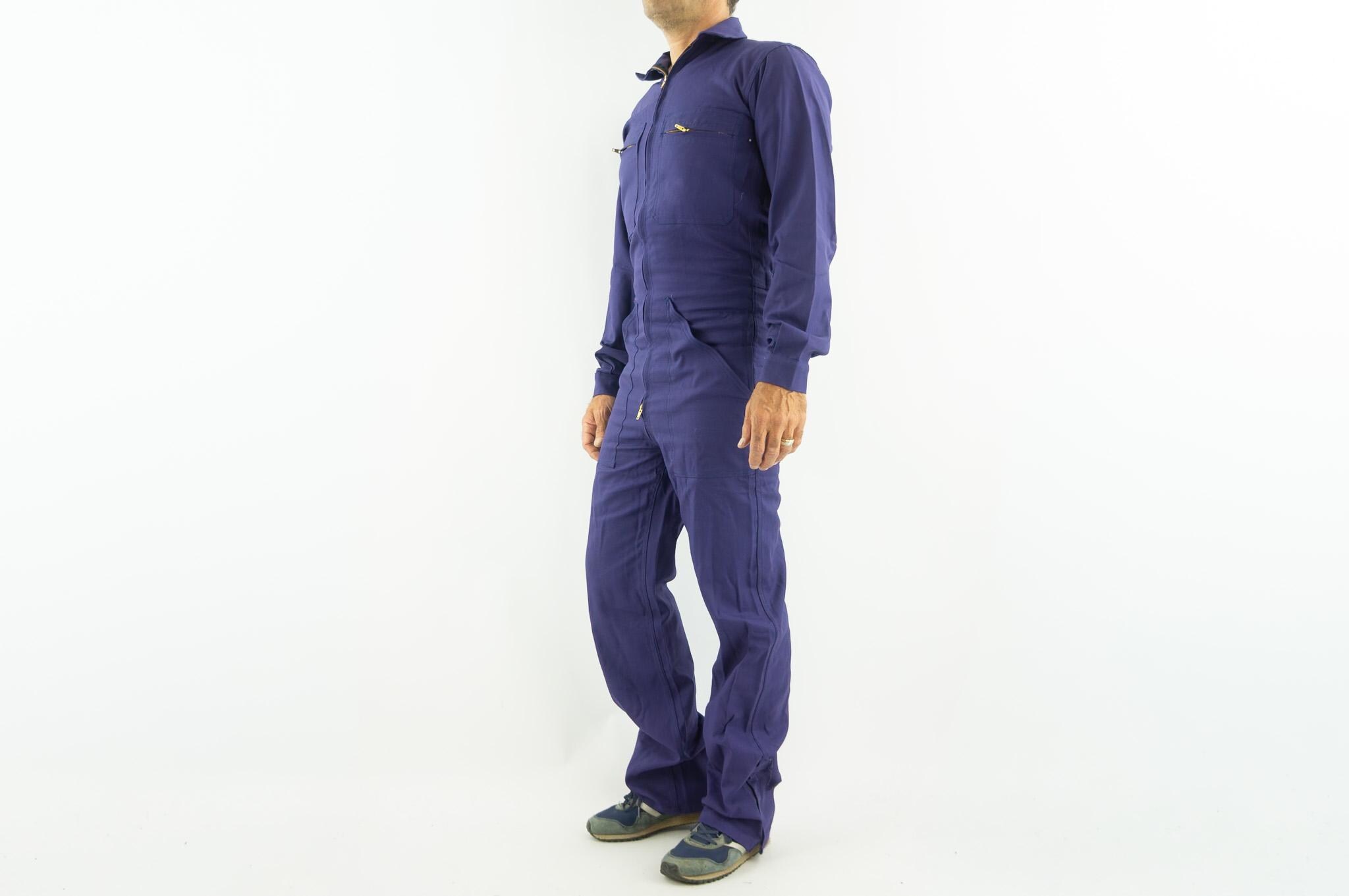 French Vintage Workwear Overalls 1970s | Indigo Blue Mechanic