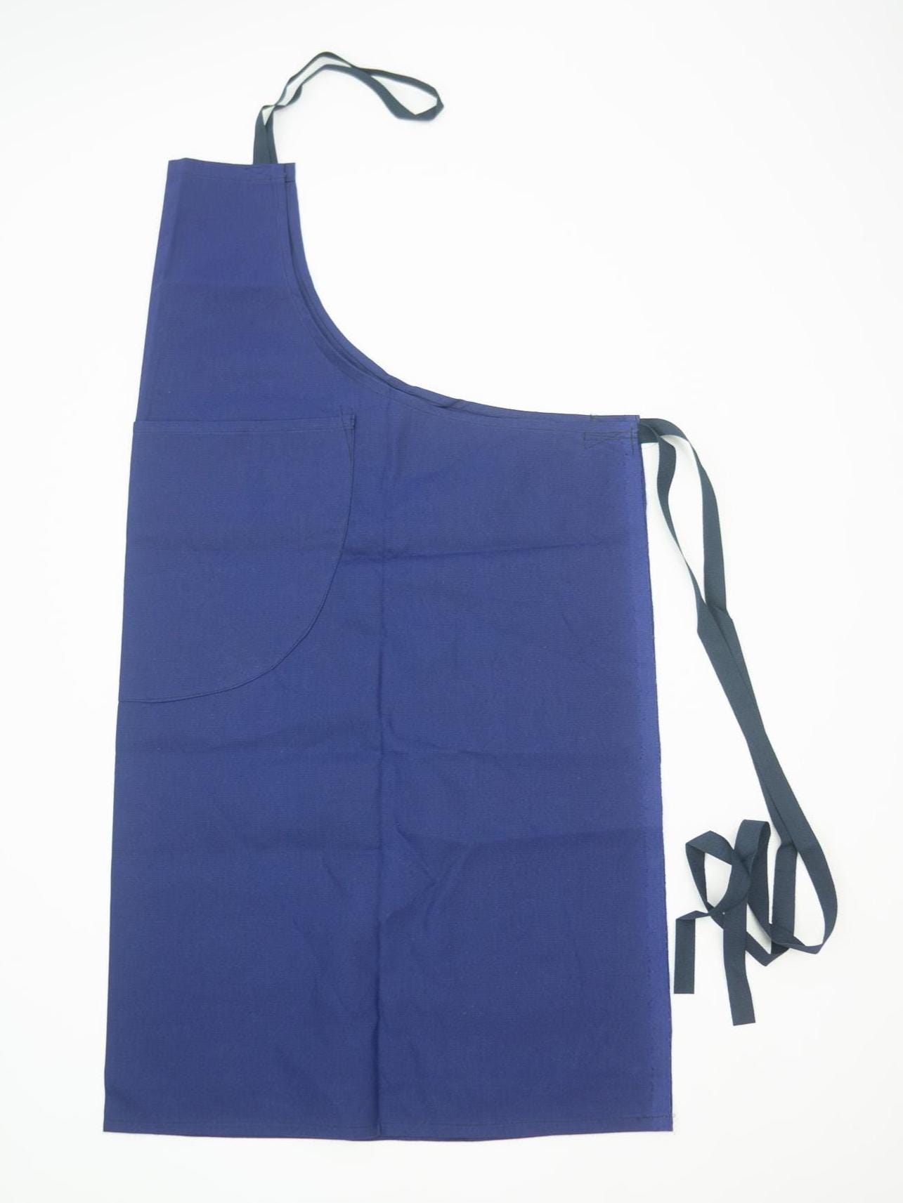 Vintage Work Apron 1960s | Indigo Blue Cotton Canvas | Front