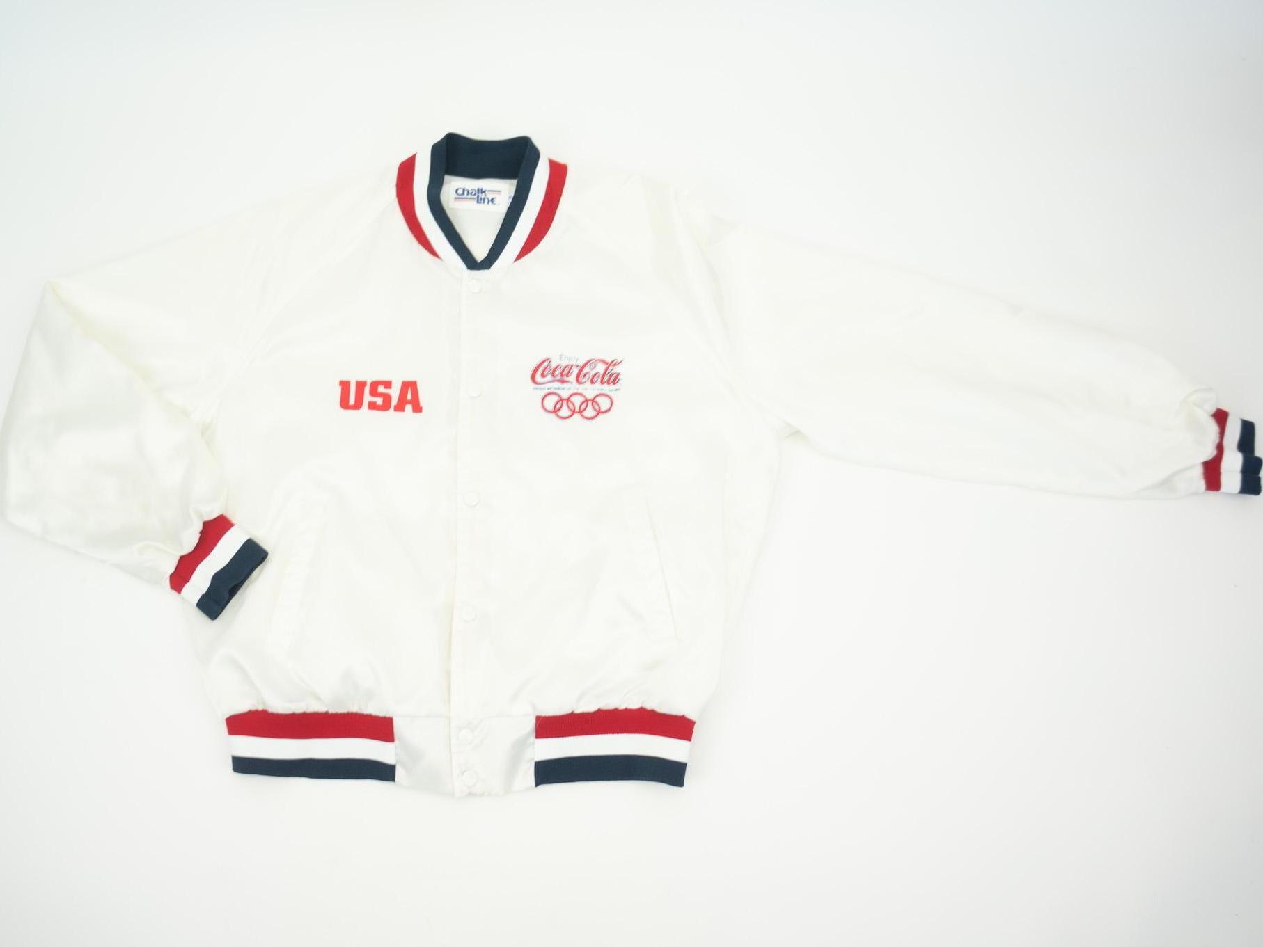 Vintage Olympic Satin Bomber 1988 | Chalk Line Jacket, Team USA 