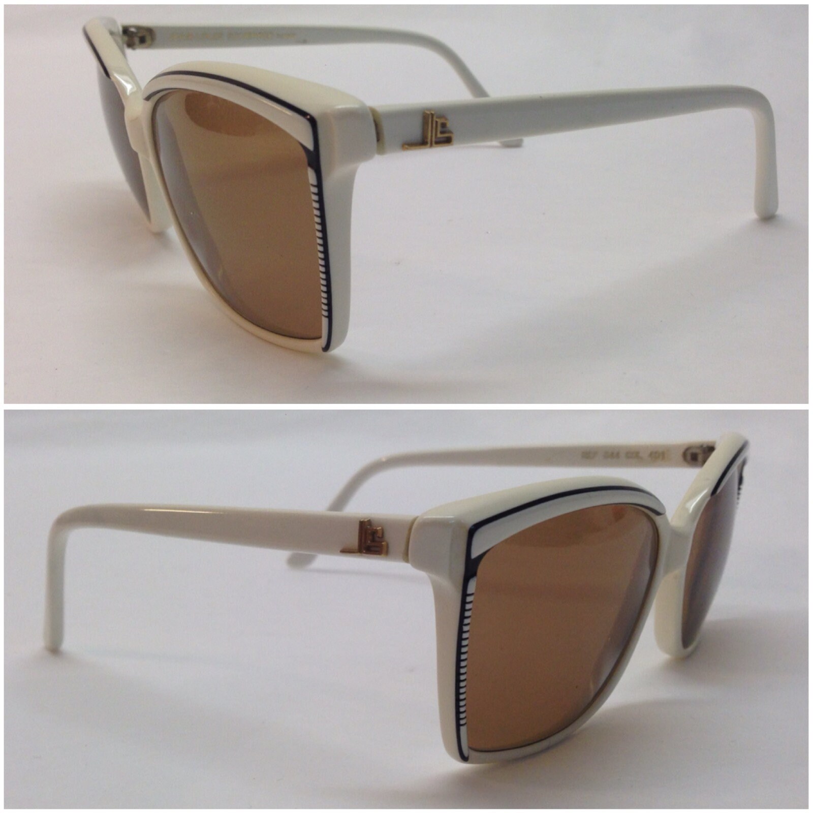 Jean-Louis Scherrer White & Brown trimmed sunglasses Bonhams : Prada: a Pair of Brown Browline Sunglasses main image 3