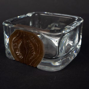 Daum Vintage Ashtray | 1970s | Crystal Ashtray | Molten Glass | Heavy | Bohemian Crystal | Made in France