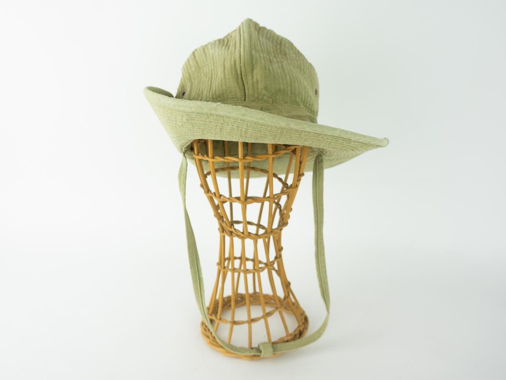 Vintage Israeli Army Jungle Hat 1960s | Khaki Cotton Military Bush