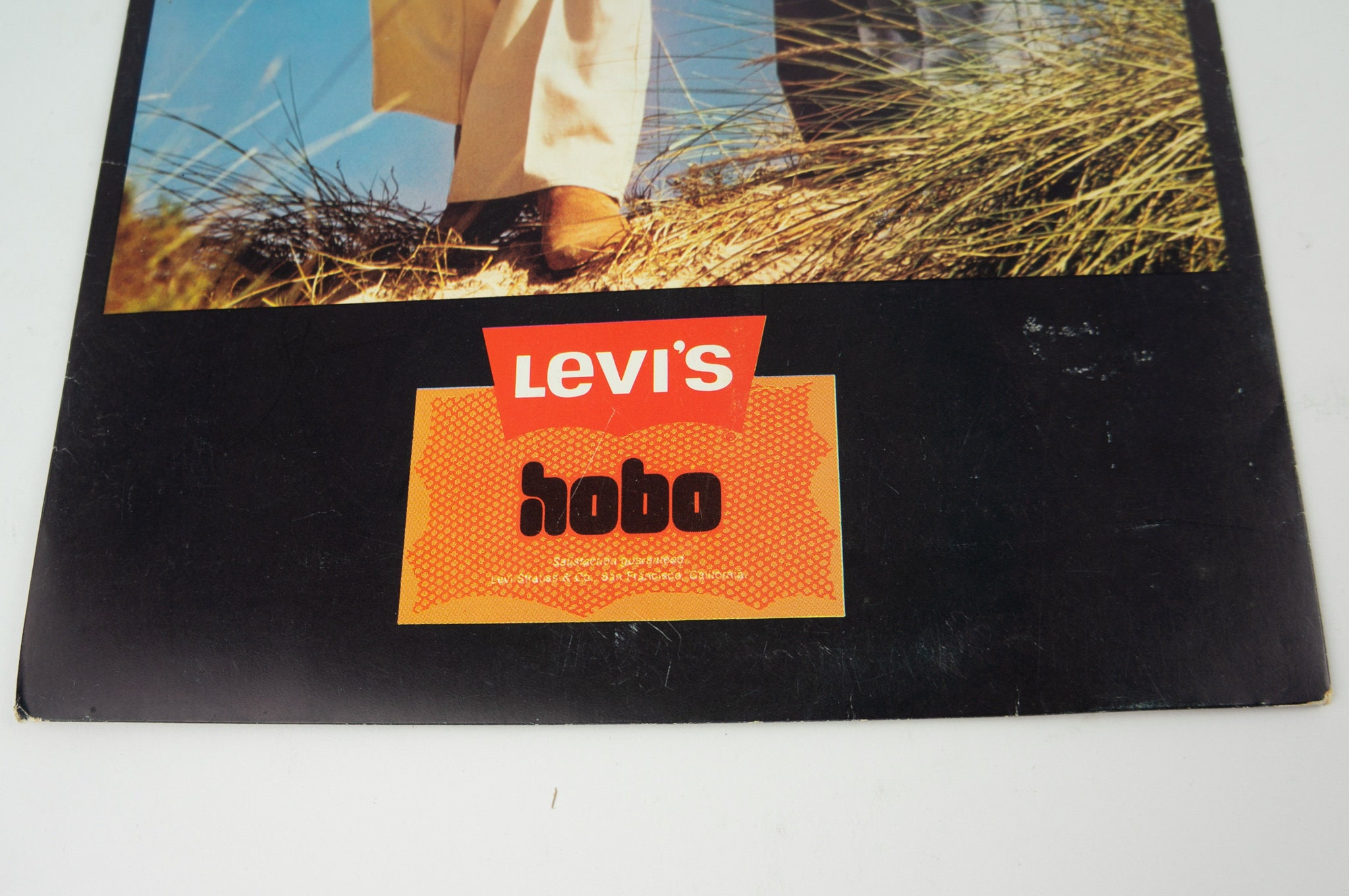 VTG Levi’s 70s Cardboard Display sign 1970's Levi's Strauss Store Display Sign Retail Store Easel