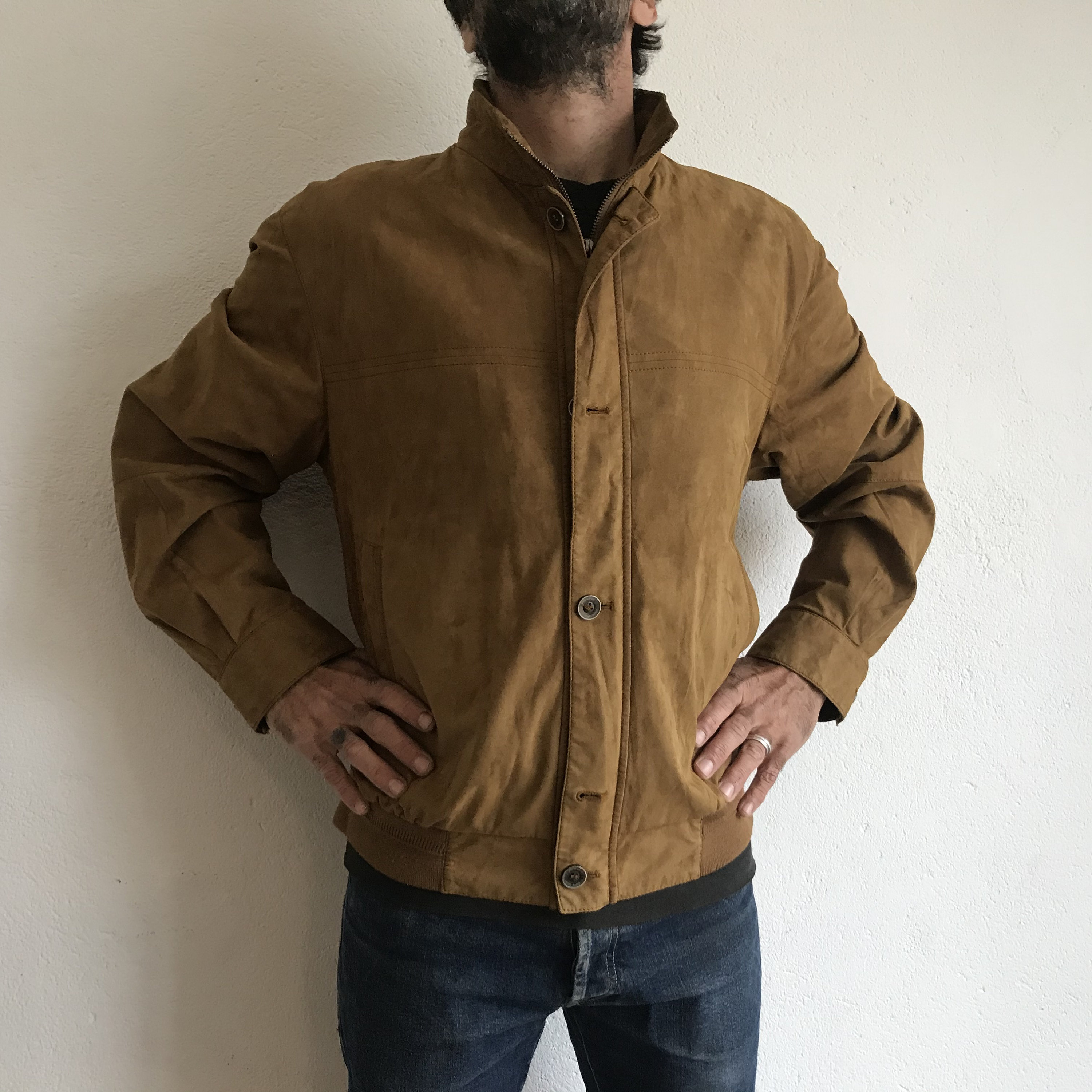 Pierre Cardin Vintage 1980s Suede Jacket Natural Brown