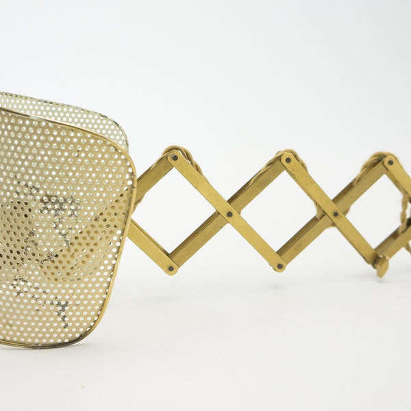 Alfred Müller-AMBA Basel | Vintage Scissor Lamp | 1950s | Brass Wall Lamp | Perforated Lampshade | Mid Century Design | Made in Switzerland