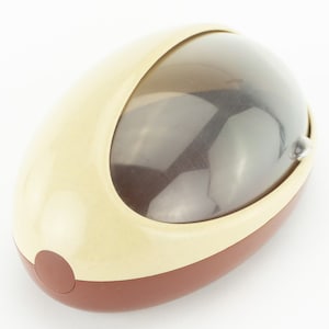 Vintage Bread Box 1980s | Oval Plastic Bread Storage | Space Age Design | Futuristic Brown/Beige Kitchen Box | Retro Design Container