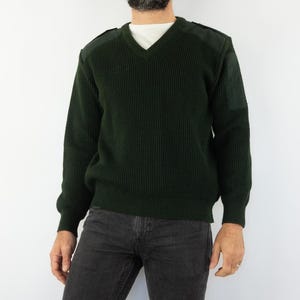 Pull Sans Manches Homme Col V - Coton Tricoté Fin, Décontracté, Vert, Taille L