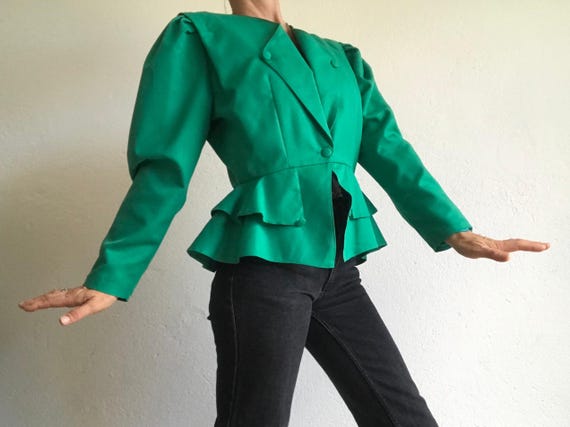 Ameri/PEPLUM JACKET WITH PUFF BLOUSE