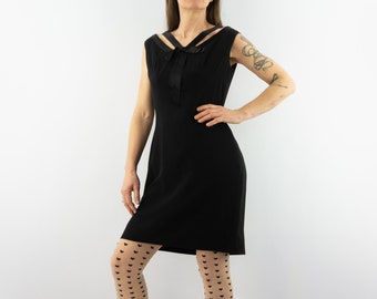 Vintage Scarlett Nite Black Satin Back Bow Dress 11/12 - Etsy