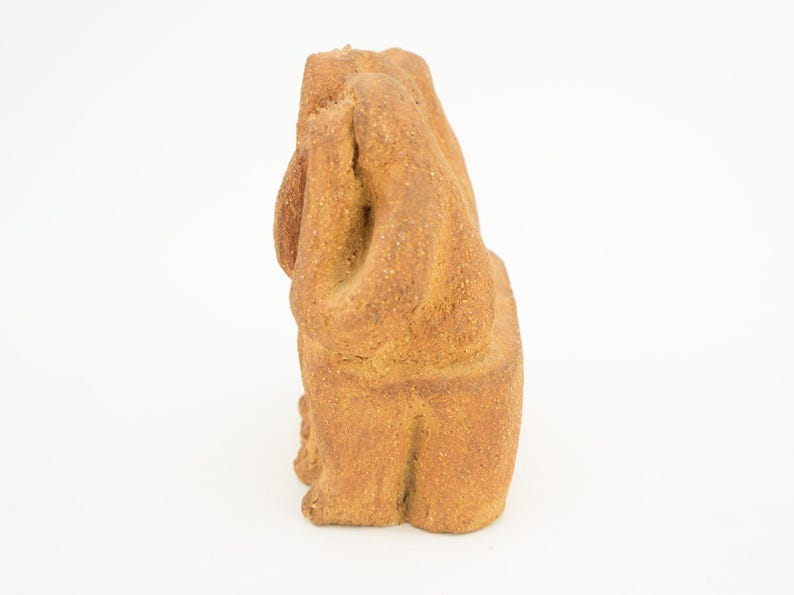 Vintage Brutalist Sculpture 1970s | Seated Terracotta Figures | Naive Art, Unique Piece | Made in Spain image 3