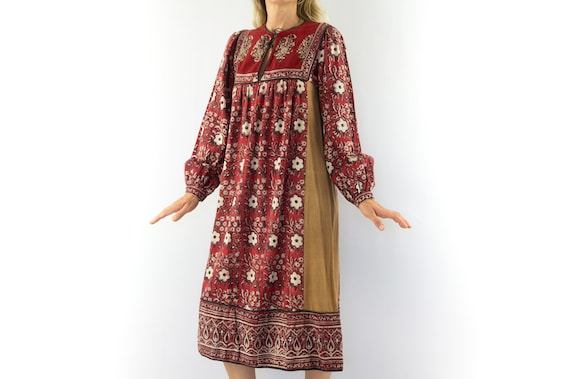 Vintage Hippie Dress | 1970s | Dress with Floral … - image 1