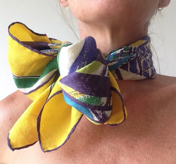 Lanvin | Vintage | 1980s | Scarf | Tropical patter