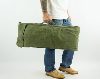 Vintage Military Bag 1960s | French Army Mod 45 Duffel Bag | Khaki