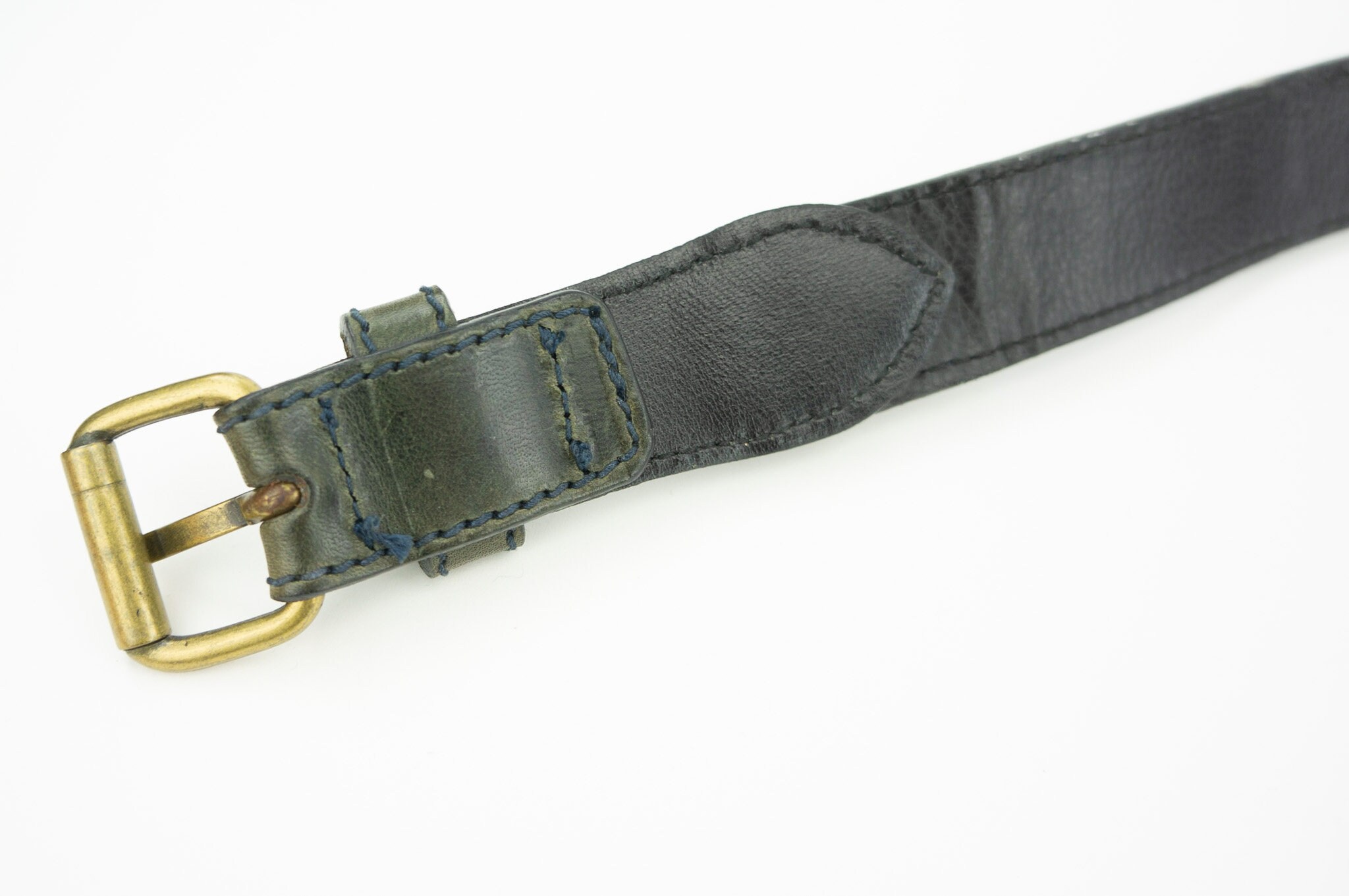 Moschino Vintage Belt 1980s | Black Leather Brass Buckle  display picture 1