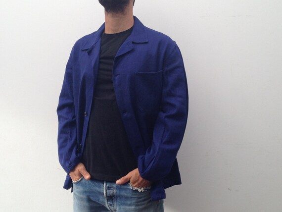 french workers jacket blue