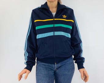 UNWORN ! 80s Adidas Trefoil Ventex Blue Track Jacket | Made in