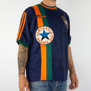 Adidas Vintage Football Jersey 1997/1998 | Newcastle United Navy Green Orange | Brown Ale Sponsor | Retro Premier League | Size M