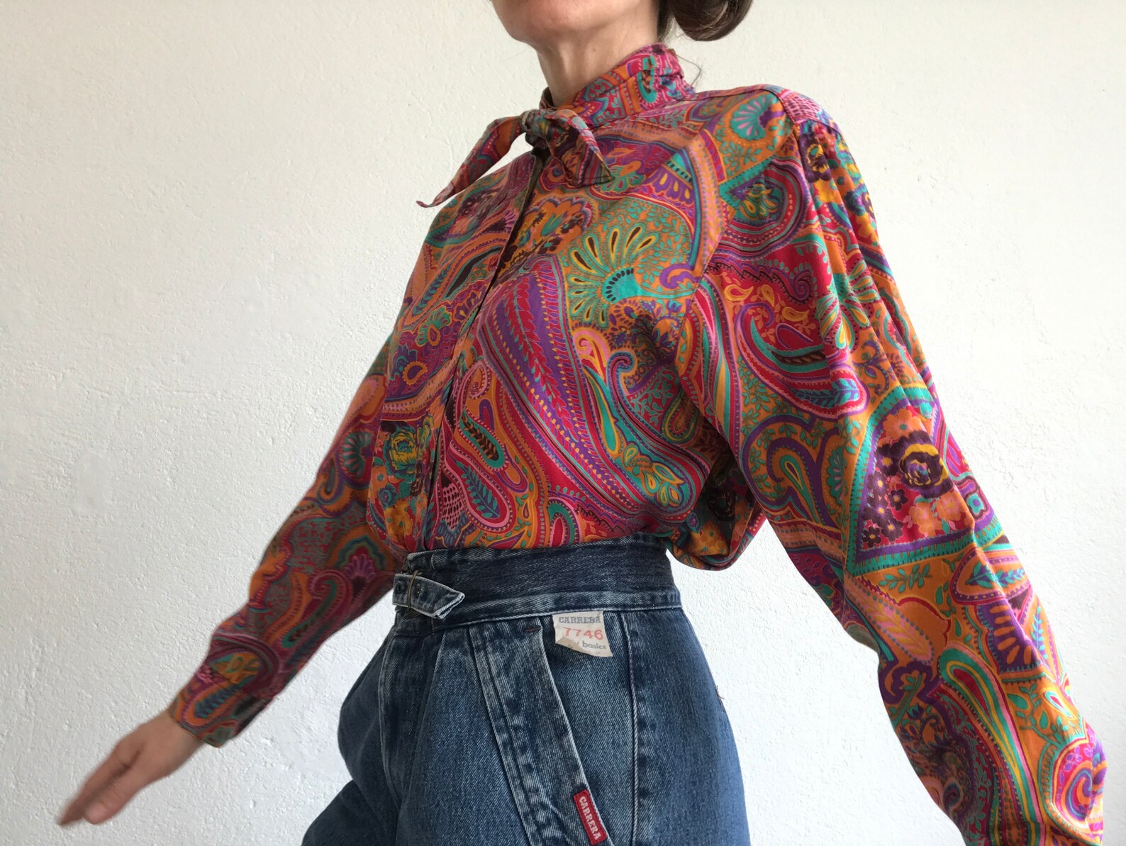 Kenzo Vintage 1980s Blouse Floral pattern/Paisley | Etsy