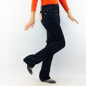 Levi&#39;s Vintage Corduroy Pants 1970s | Blue Cotton Trousers | Youthwear Model | Collector Piece | Levi Strauss | NOS | Made in France | S