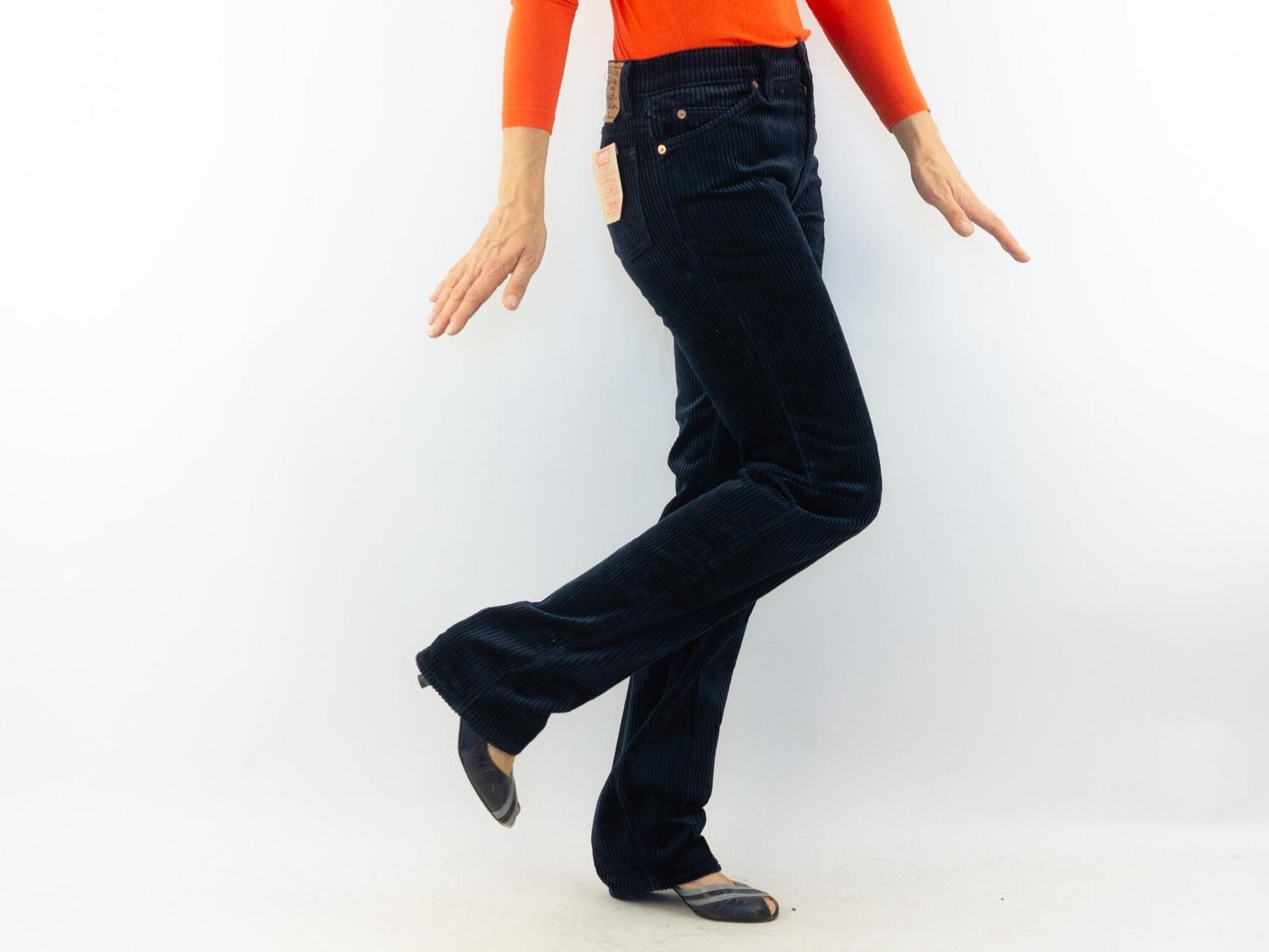 Levi's Vintage Corduroy Pants 1970s | Blue Cotton Trousers