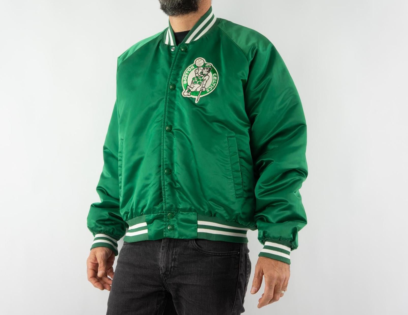 Vintage Boston Celtics Satin Bomber 1980s | Chalk Line, Quilted 
