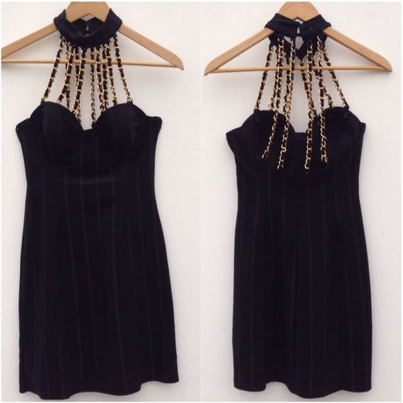 Vintage Bodycon Dress | 1980s | Black Dress with … - image 7