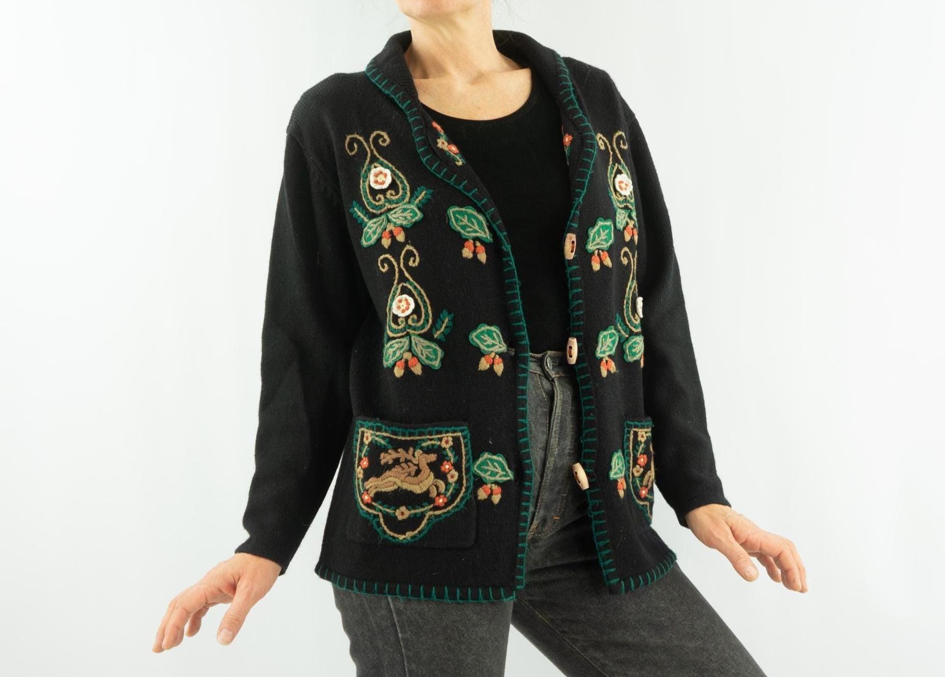 Gilet Noir Sans Manches Monsoon à Motifs Fleurs - Taille 14 - Neuf Sans étiquettes