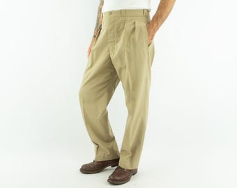 Vintage French Army Officer Pants 1960s | Beige Chino Military