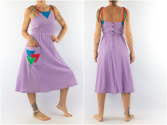 Vintage Summer Dress | 1980s | Dress with Geometr… - image 1