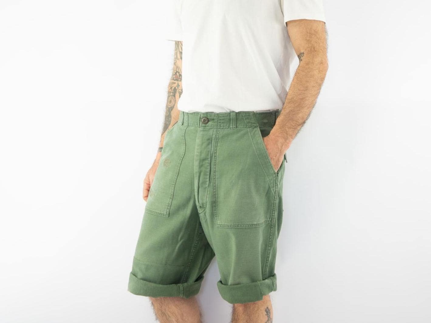 Vintage US Army OG-107 Shorts 1960s | Type 1 Fatigue Utility