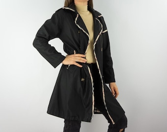 1980s Burberry London Black Trench Coat With Cotton Liner - Etsy