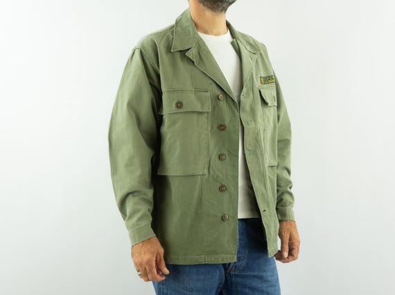 Vintage Us Army M-43 HBT Shirt Jacket 1940s | WWII Field