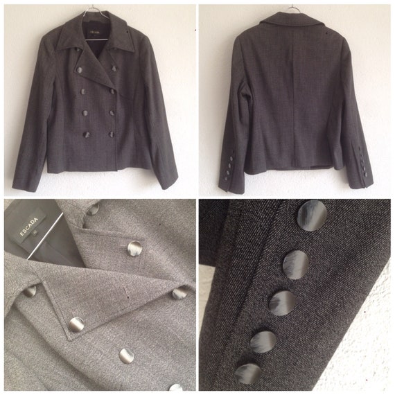 Escada | Vintage Tweed  Jacket | 1990s | Gray Sal… - image 9