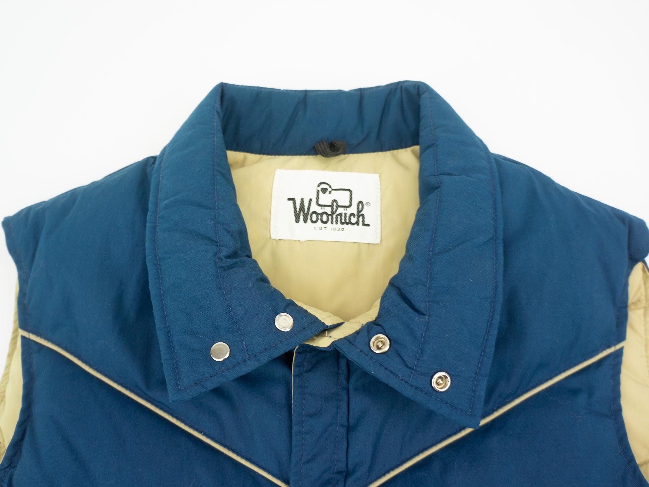 Vintage Woolrich Down Puffer Vest 1970s | Blue Sleeveless Jacket