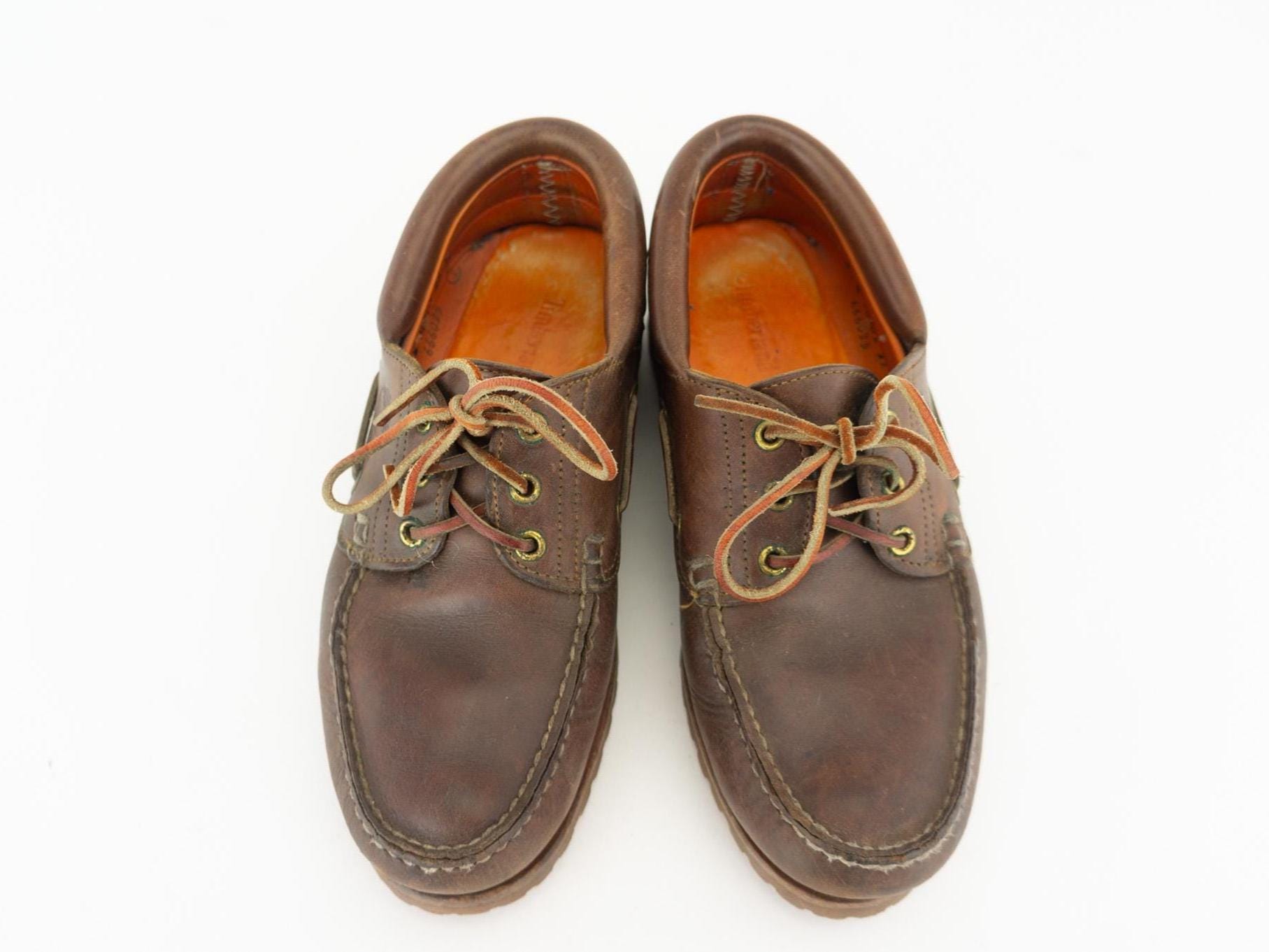 Vintage Timberland Boat Shoes 1990s | Brown Leather Noreen 3 Eye