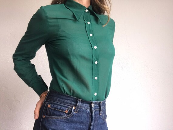 Cacharel | Vintage | 1980s | Blouse/shirt | Forest