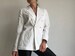 Yves Saint Laurent | Vintage Blazer | 1980s | Blazer Jacket in White Linen | Front Crossed | Classic | Summer Suit Jacket | Size S/M 