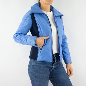 HCC | Vintage Ski Jacket | 1980s | Blue Puffer Jacket | Retro Winter Bomber Jacket | Ski Outerwear | Anorak | Retro Ski Fashion | M