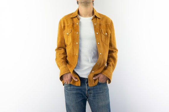 Mcdouglas Suede Vintage Shirt 1970s Suede Trucker Jacket Cowboy