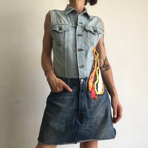 Levi's Big E Robe Jean Vintage 1990s | Denim Patchwork Hot-Dog | LVC  Réédition | S/M