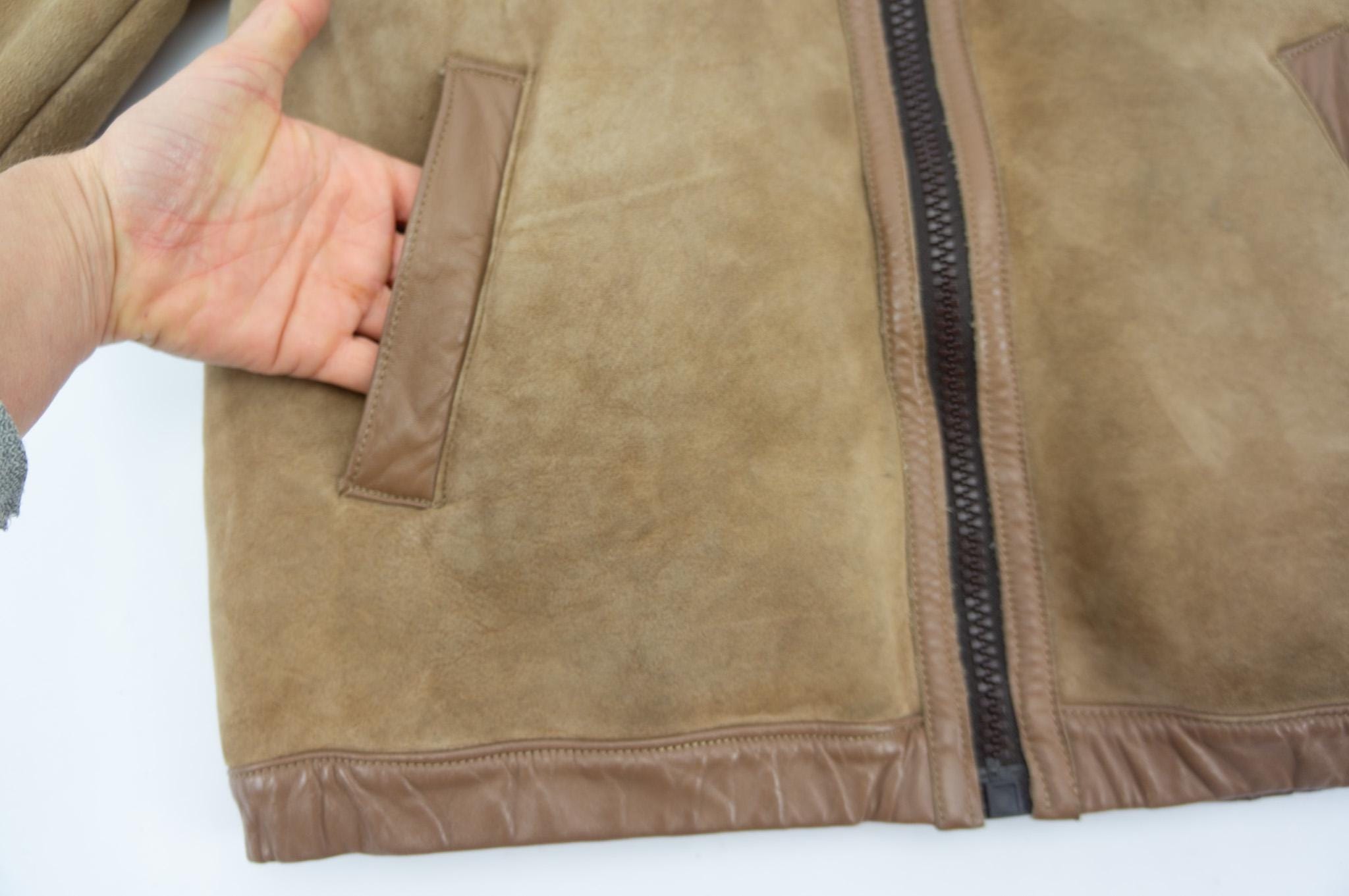 1980年代ヴィンテージシアリングジャケット｜ブラウンシープスキン